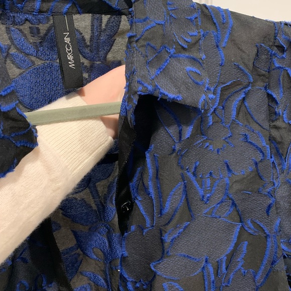 Marc Cain black and blue Blouse. Size N4 (US10) - Picture 9 of 11